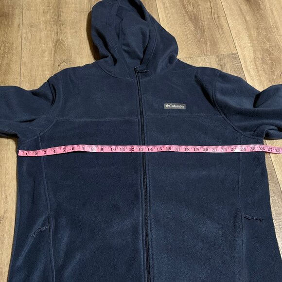 COLUMBIA Fleece Hooded Zip Jacket Sweatshirt Men's Size XL Navy Blue - Picture 8 of 10